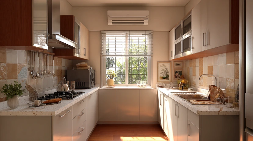 price breakdown and cost details for a modern l-shaped kitchen
