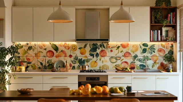 Printed kitchen wall tiles