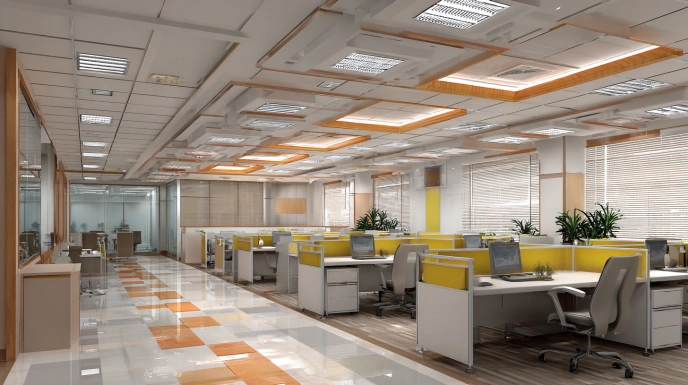 POP and gypsum hybrid office ceiling