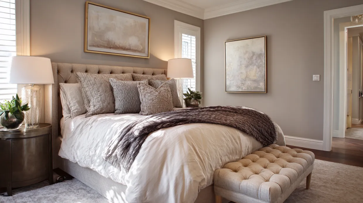 quality bedding for master bedroom with cozy and elegant style
