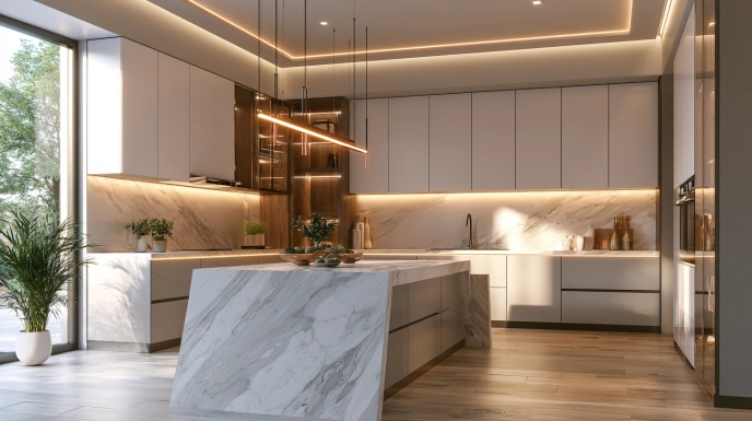 Quartz kitchen countertop