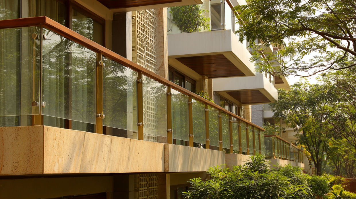 Rectangular Balcony Railing Glass Design ideas
