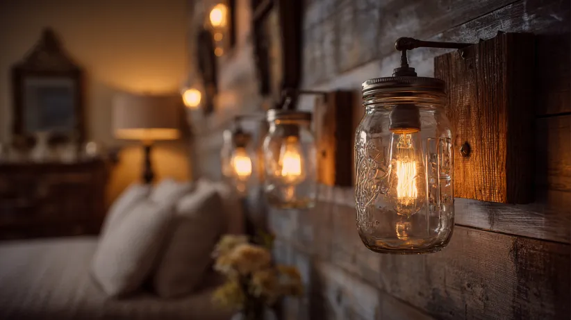 repurposed mason jar for vintage bedroom ideas décor