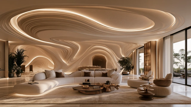 Wave fibre ceiling design
