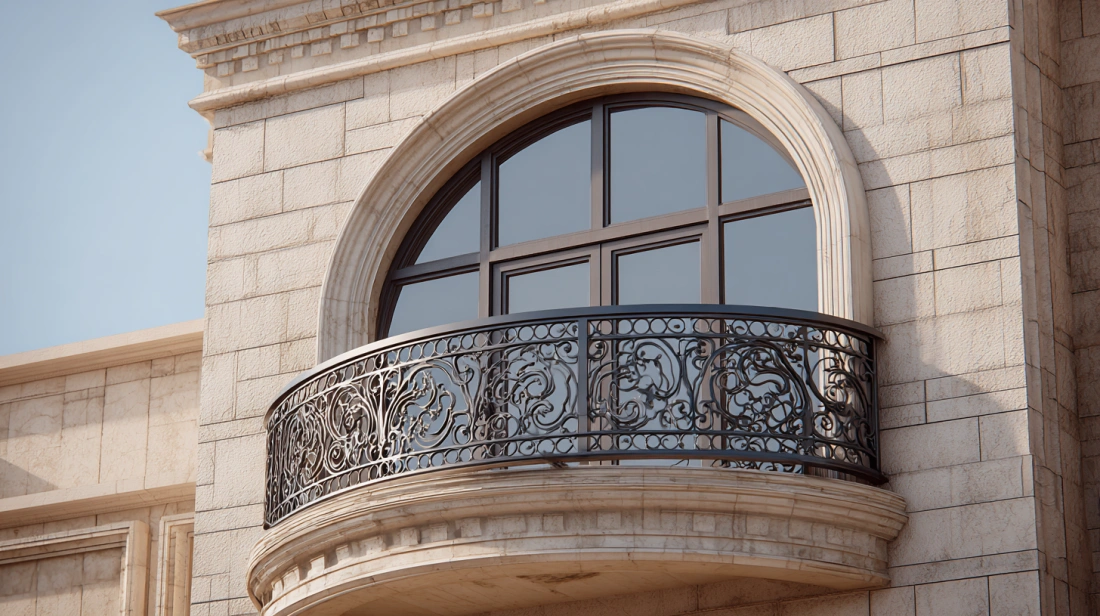 Elegant Roman-style arched windows for luxury balconies