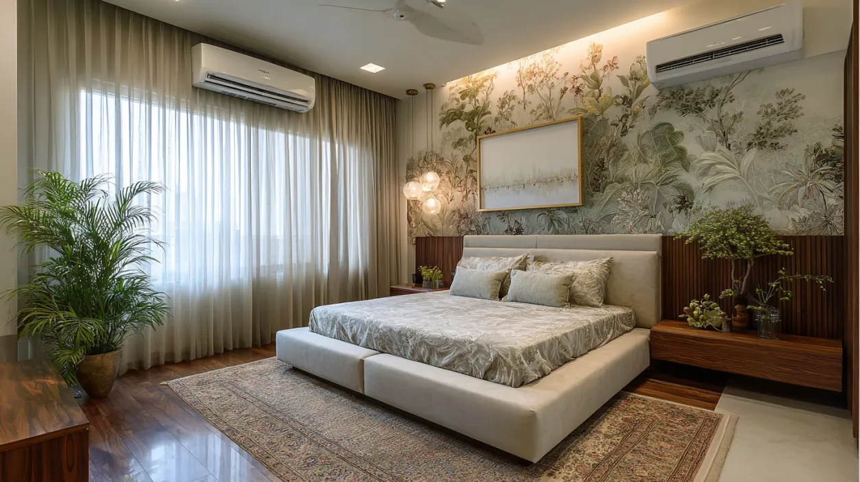 Room-by-room low-budget interior design with floral art.