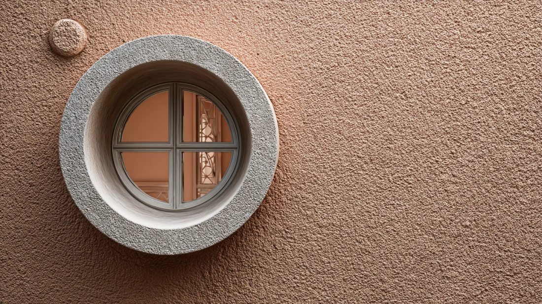 Unique circular porthole-style window for a creative balcony