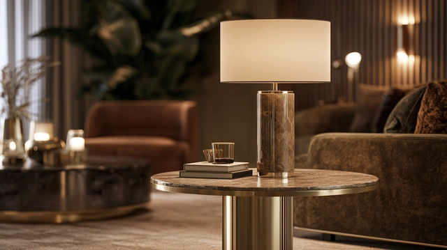 Gold corner table design