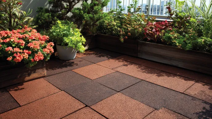  rubber tile balcony flooring design ideas for durable, slip-resistant, and comfortable outdoor spaces