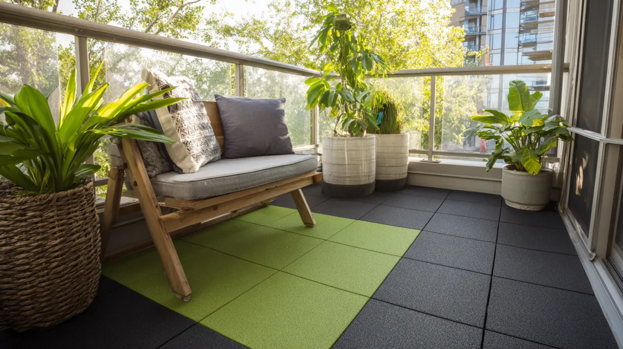 rubber balcony flooring design for safe, durable, and weather-resistant outdoor spaces in modern homes