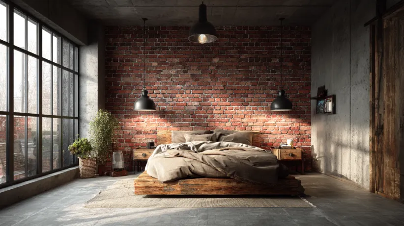 Brick-effect Modern PVC Wall Panel Designs for Bedroom