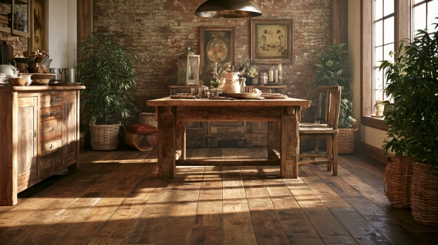 Rustic IPS flooring in a farmhouse