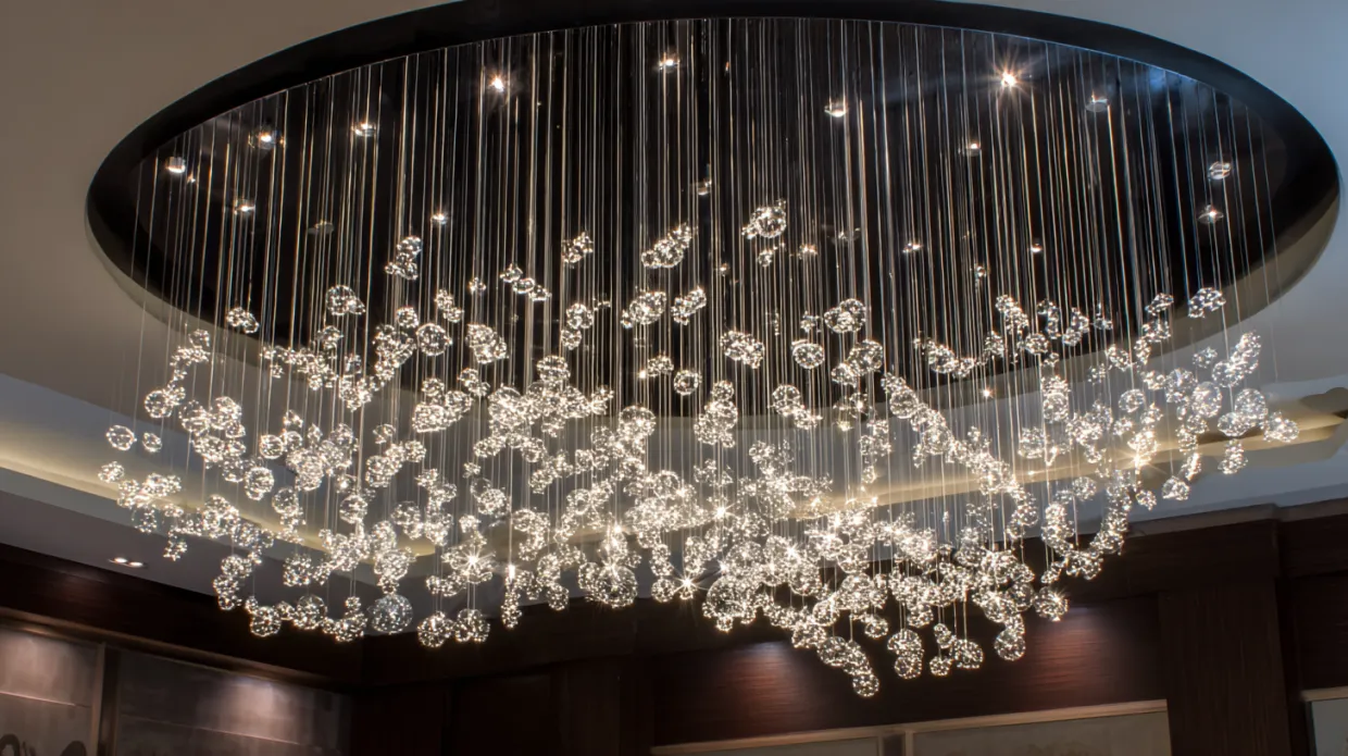 sleek and stylish LED ceiling lights with modern geometric design and warm lighting