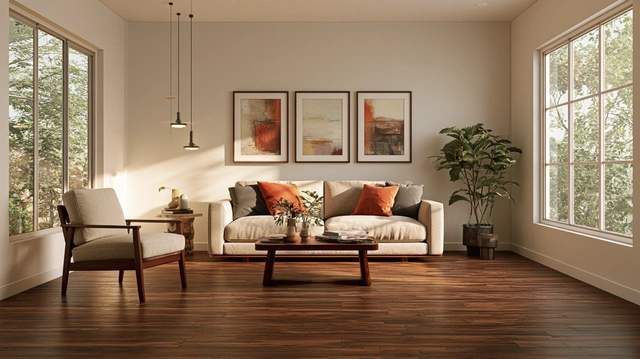 Savannah Cherry laminate flooring in a small room