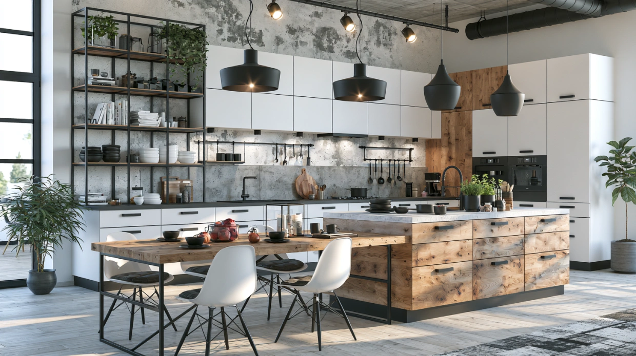 Scandinavian industrial kitchen design