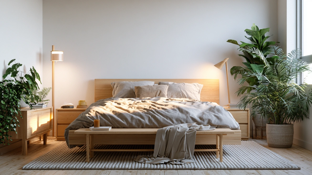 Scandinavian small bedroom interior