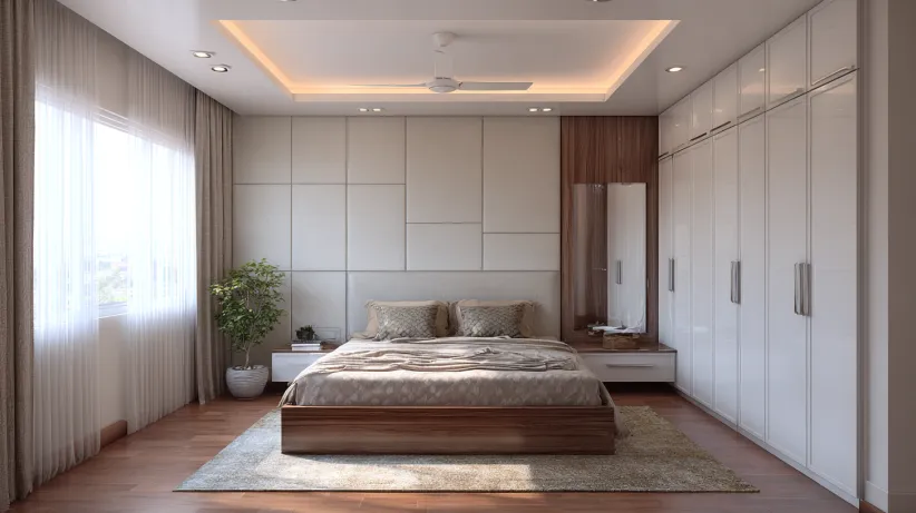 Serene-white Modern PVC Wall Panel Designs for Bedroom
