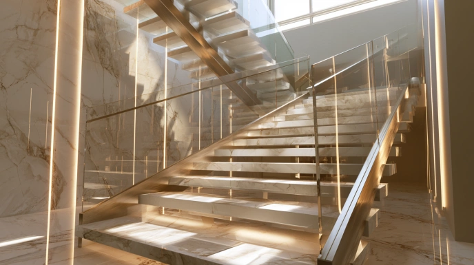 Silver aluminium stair grill