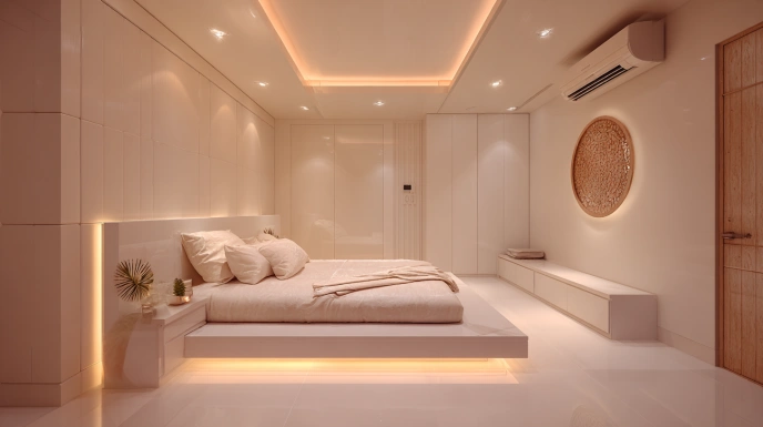 Simple flat POP ceiling with clean finish