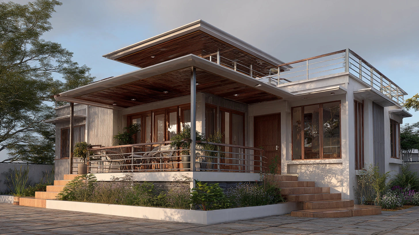 Single-floor house featuring a spacious wrap-around balcony