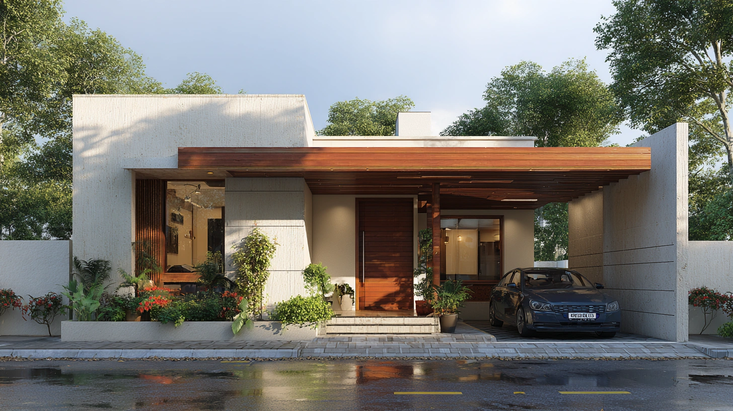 Single-story residential home with an integrated side garage