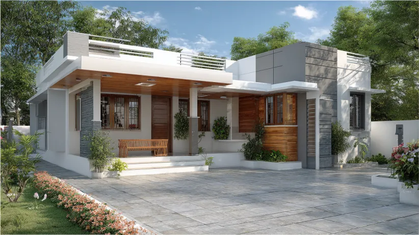 Modern 20 lakh house design under 1100 sq ft area