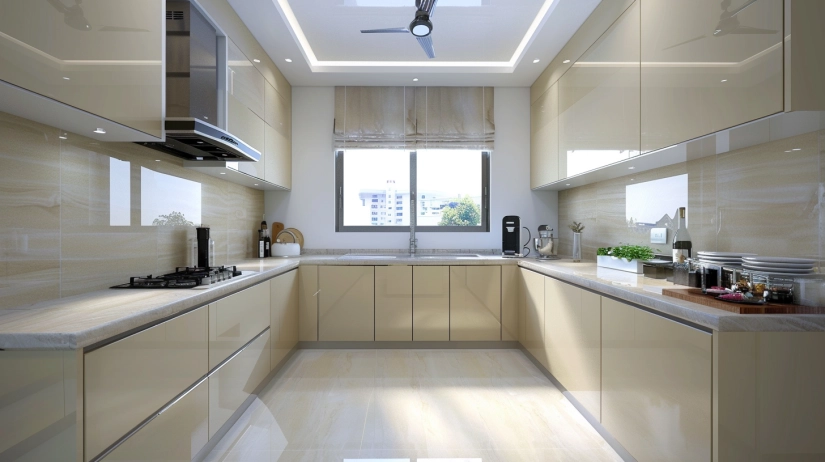 Sleek MDF modular kitchen interior for modern homes