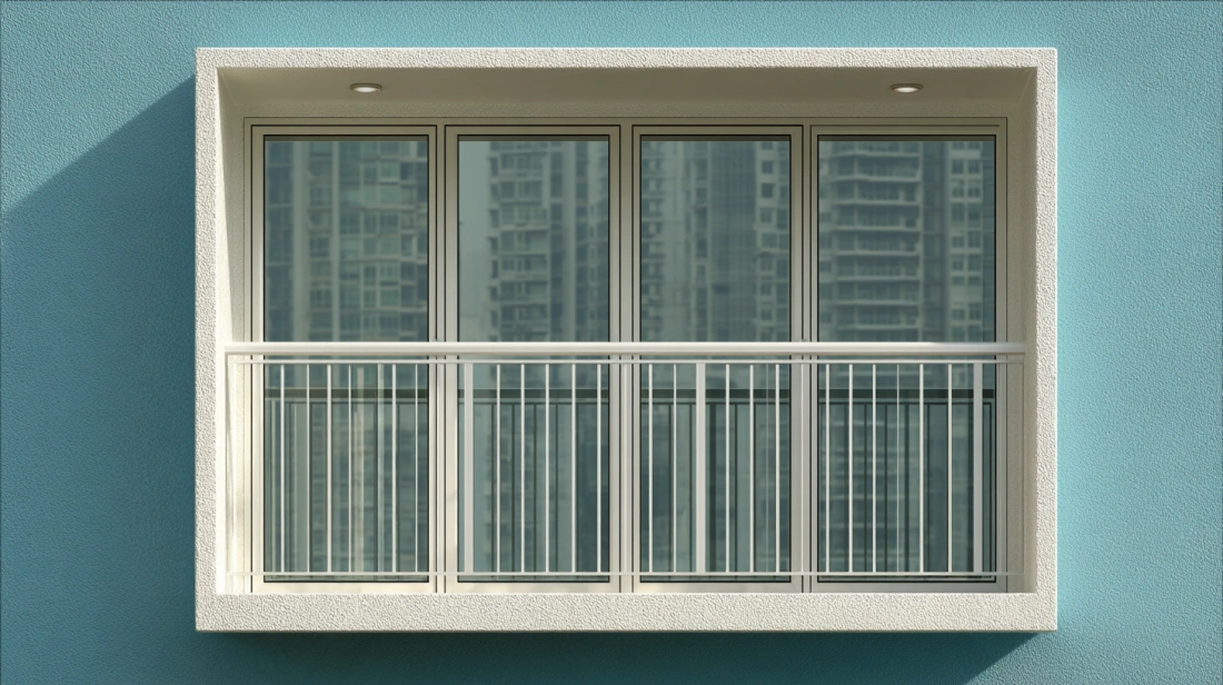 Space-saving horizontal sliding windows for balcony enclosures