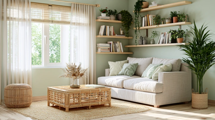 Small cottage living room in apartment
