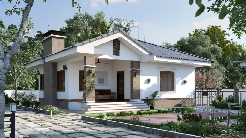 Charming 20 lakh house design with a peaked roof