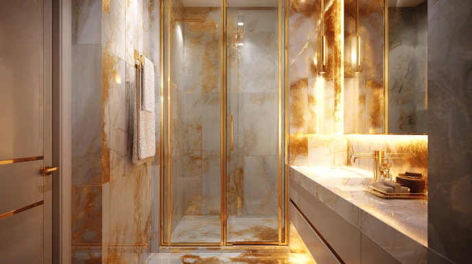 Luxurious small bathroom with modern finish