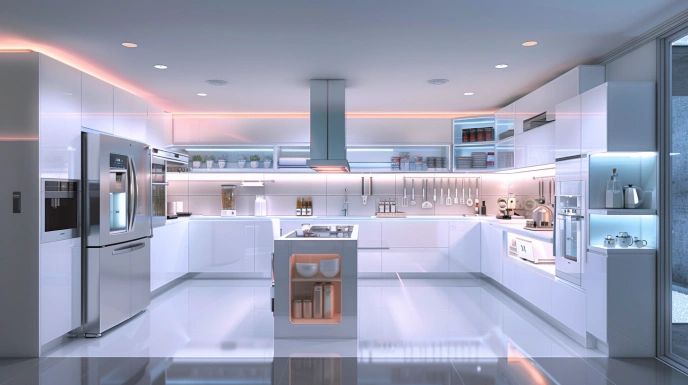 Smart Indian kitchen with modern appliances and automated features