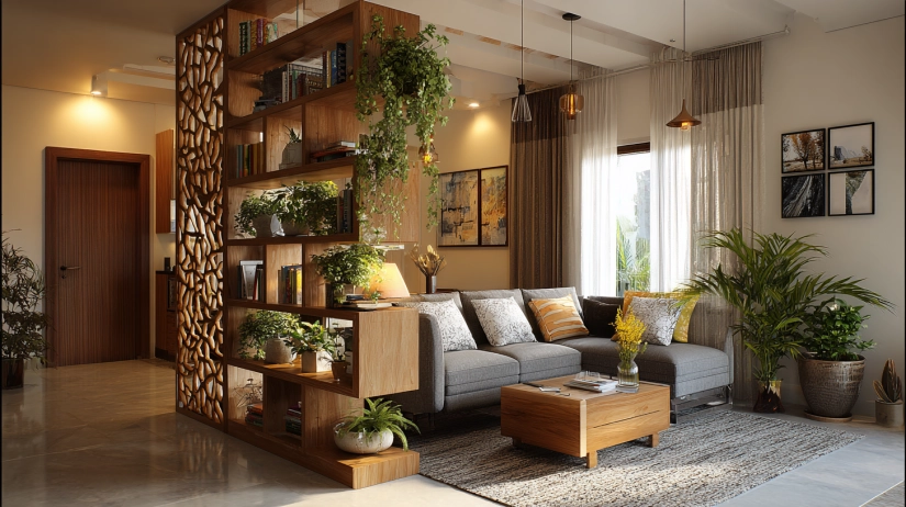 Wooden room partition, smart, low budget Indian interior design