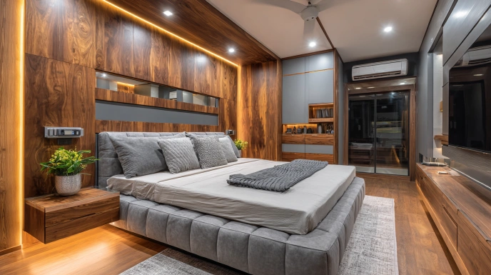 Smart home integrated bedroom interior