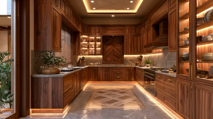 Solid wood kitchen cabinets