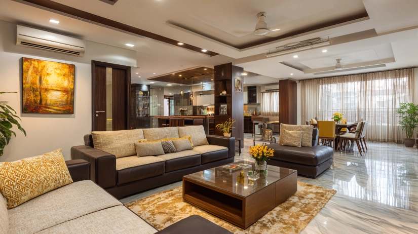Spacious 4 BHK interior design for Indian families