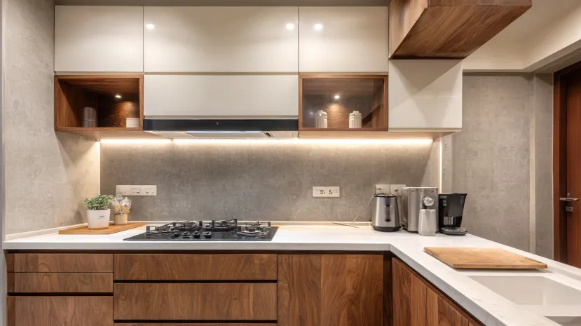 Spilt Countertop One Wall Design