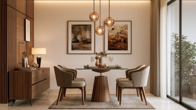 Square glass dining table