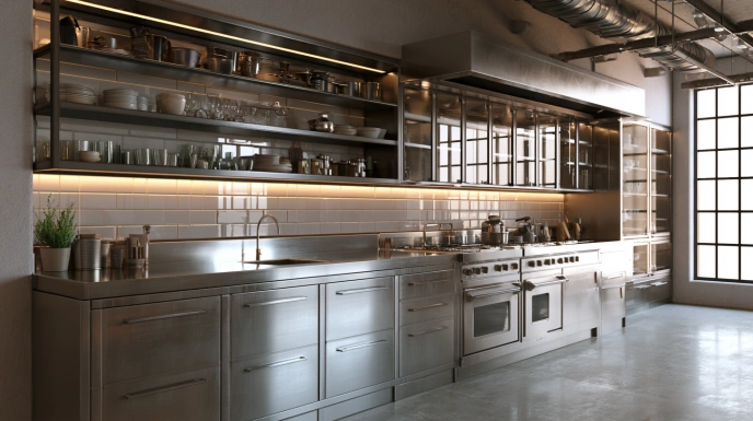 Stainless steel countertop
