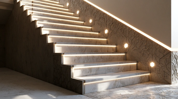 Stair side tiles design