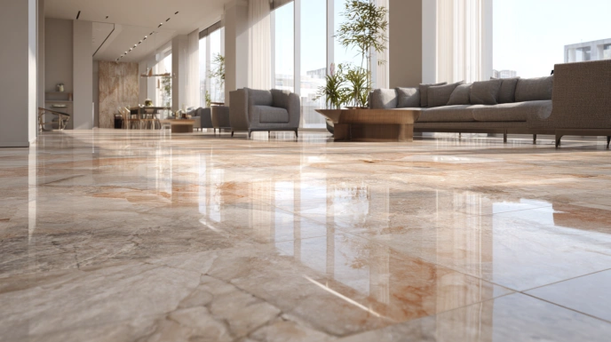 Standard grade granite flooring in a modern interior