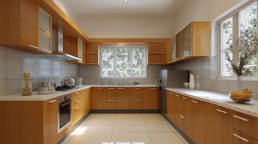 Modular kitchen accessories in compact Indian apartment kitchen