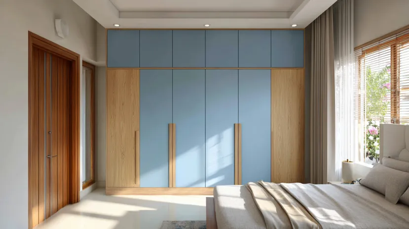 Steel Blue and Oak Modern Colour Combination Design