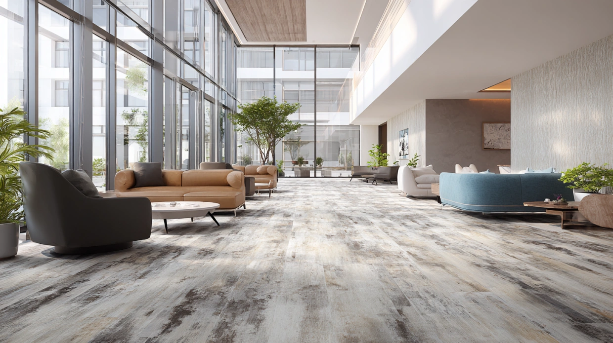 SPC vinyl flooring in modern durable interior