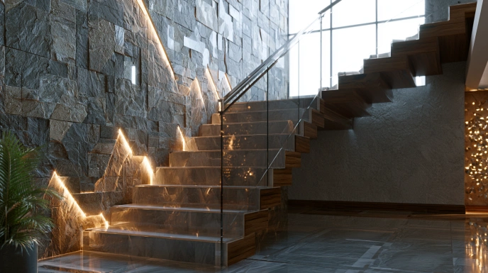 Stone texture stair wall tiles