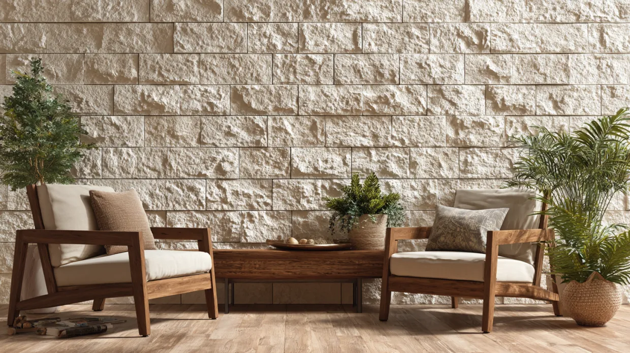 natural stone tile walls for living room and exterior designs, adding elegance and durability to any space
