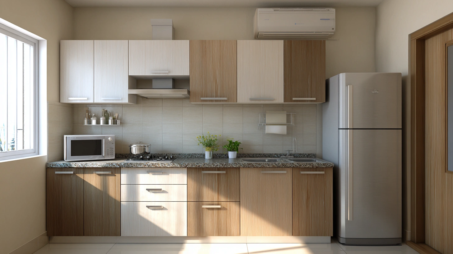 Straight kitchen in a compact apartment