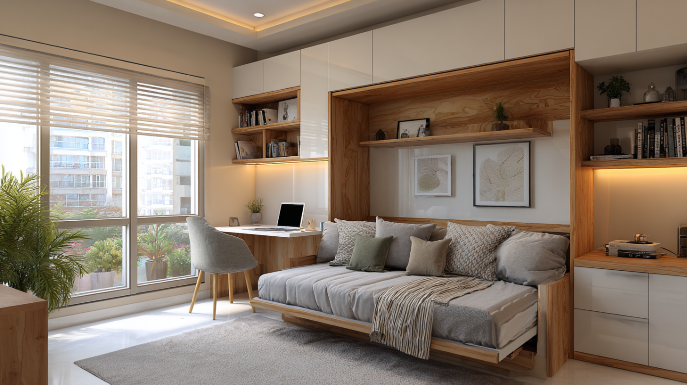 Multifunctional studio-style bedroom