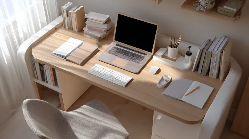 modern study table design ideas for adults with sleek finish and organized setup