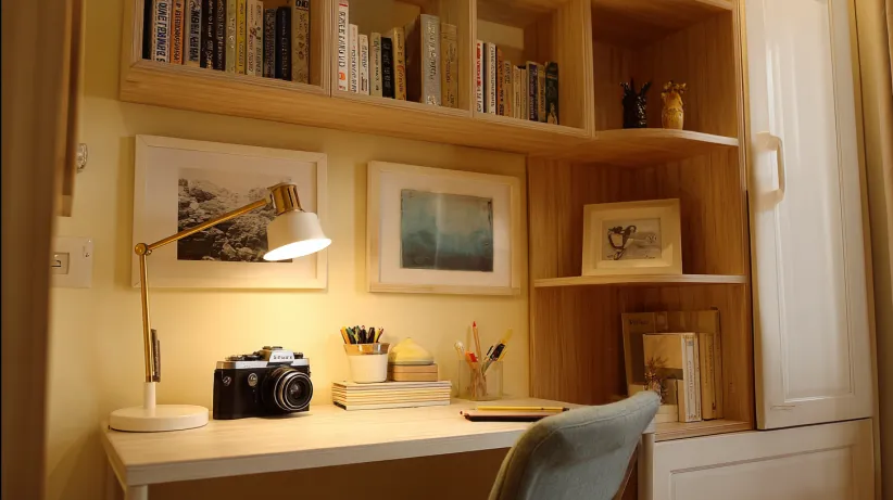 study table designed for students with spacious surface and storage drawers